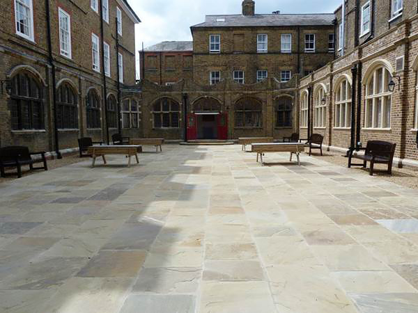 New paved quadrant St Edmunds College